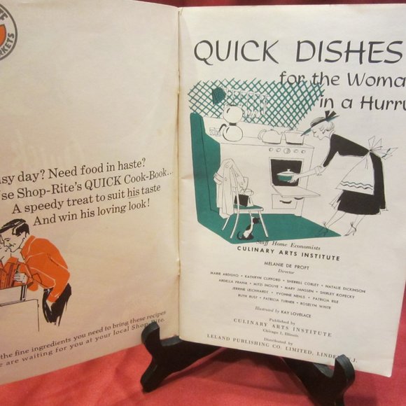 VTG 1955 RECIPE BOOK, QUICK DISHES FOR THE WOMAN IN A HURRY, SHOPRITE BOOKLET - Picture 4 of 5